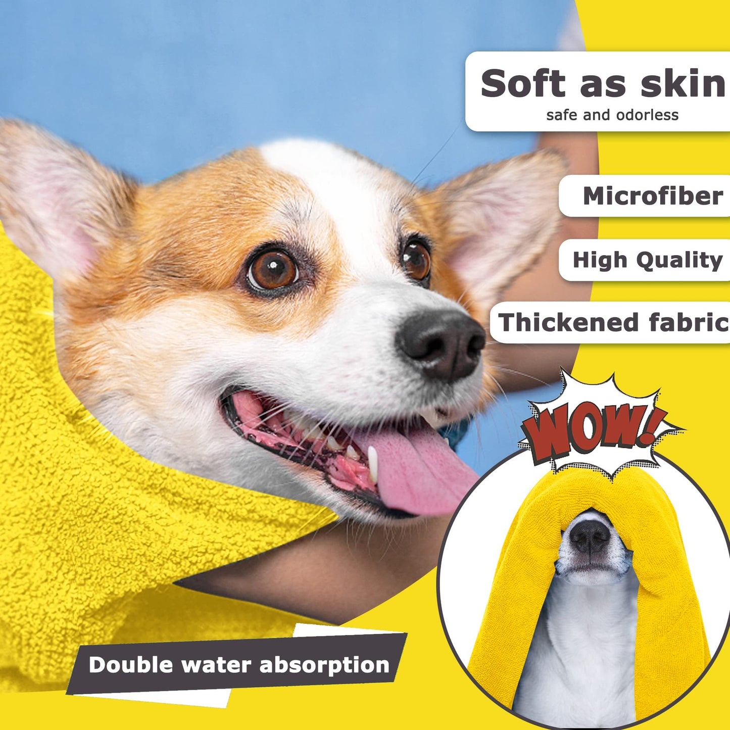 QuickDry Comfort Robe – Ultra-Absorbent Microfiber Pet Towel