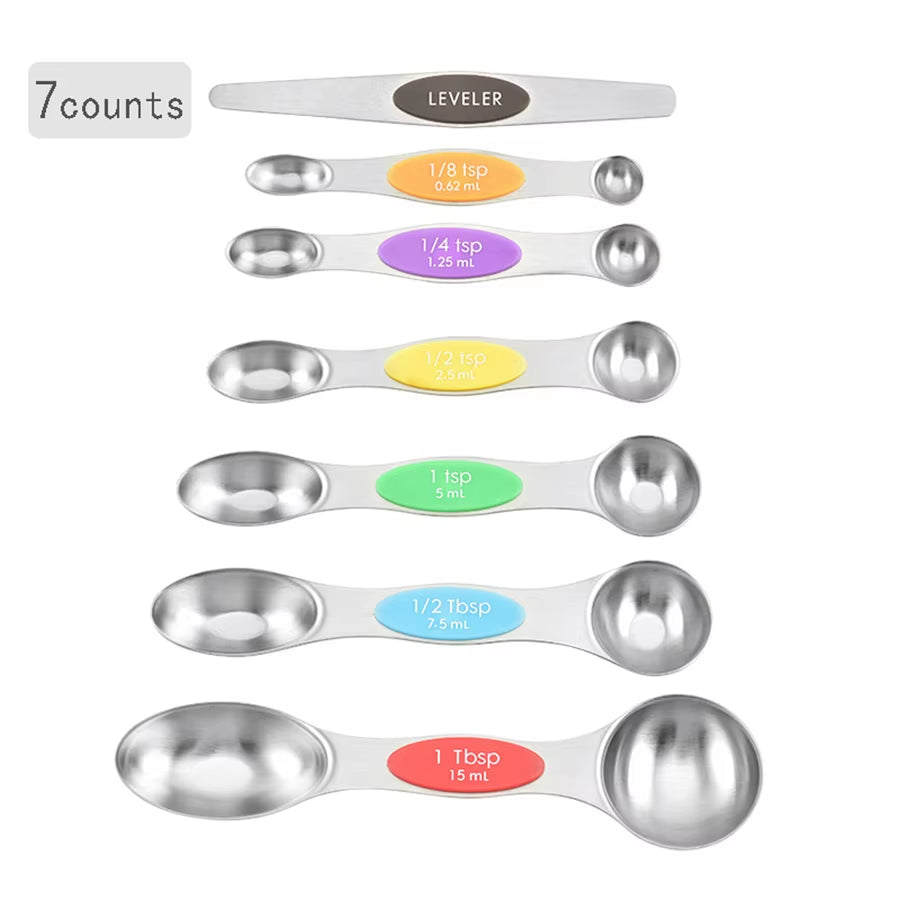 🌟 Effortless Precision in Every Pinch – 8-Piece Magnetic Measuring Spoon Set
