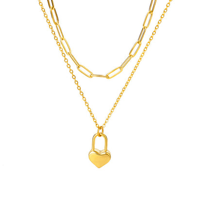 Eternal Love: Multilayer Heart & Moon Pendant Necklace – Timeless Elegance for Every Occasion" ✨
