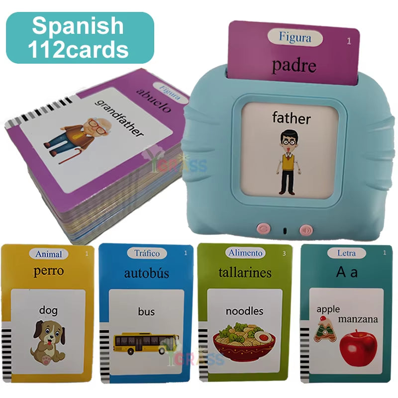 Educational Learning Talking Flash Cards for Kids, Audio Book, Gift, English Language, Russian, Spanish, French