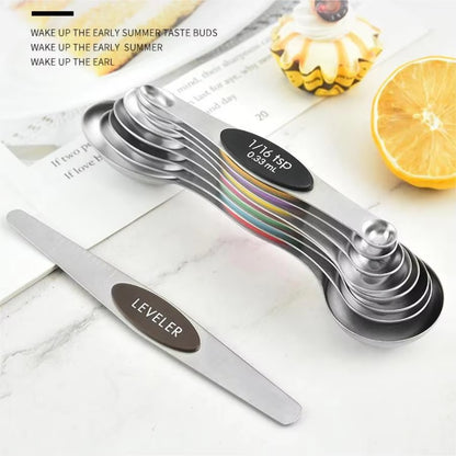 🌟 Effortless Precision in Every Pinch – 8-Piece Magnetic Measuring Spoon Set