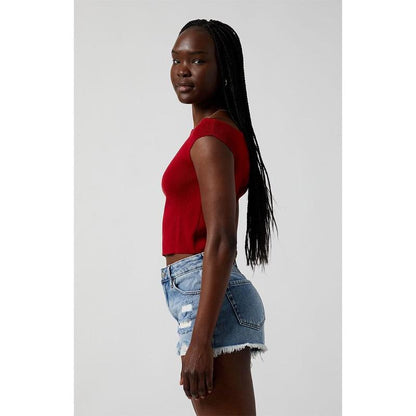 Pacsun Women'S Medium Indigo Ripped Zip Fly High Waisted Denim Festival Shorts