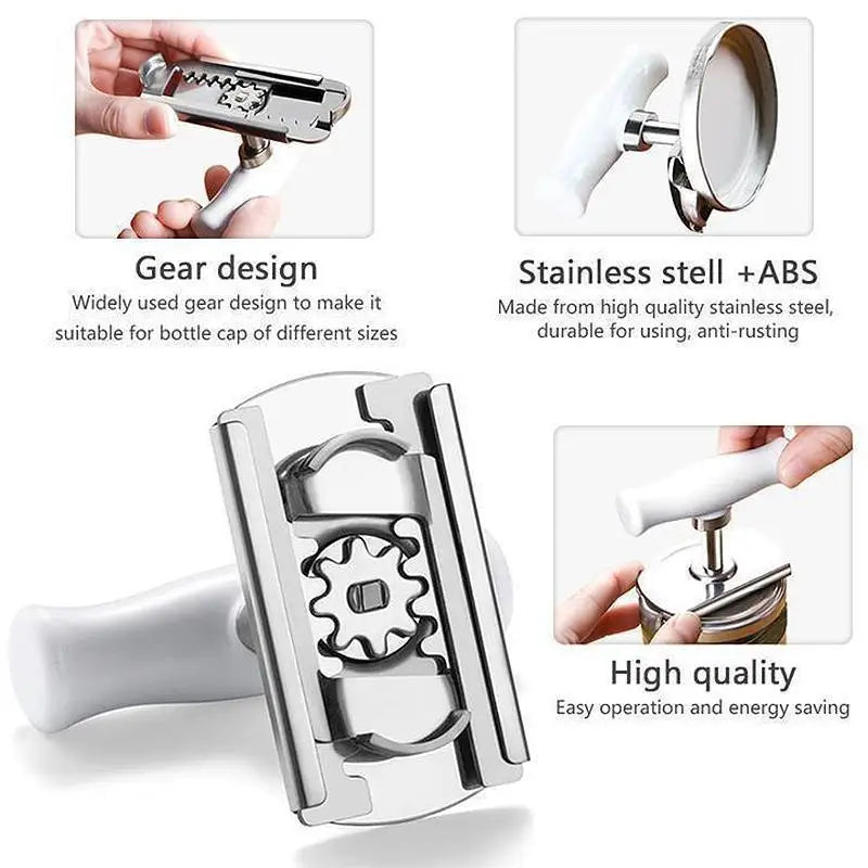 Effortless Arthritis Jar Opener Adjustable Jar Opener Stainless Steel Lids off Jar Opener Bottle Opener Can Opener